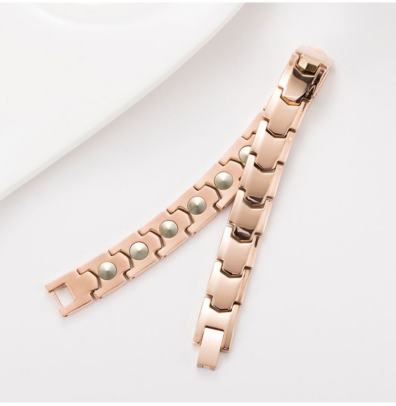 Bracelet d'équilibre énergétique en pierre d'onde lumineuse en titane et germanium pur, chaîne de thérapie magnétique pour la santé_voghion.com