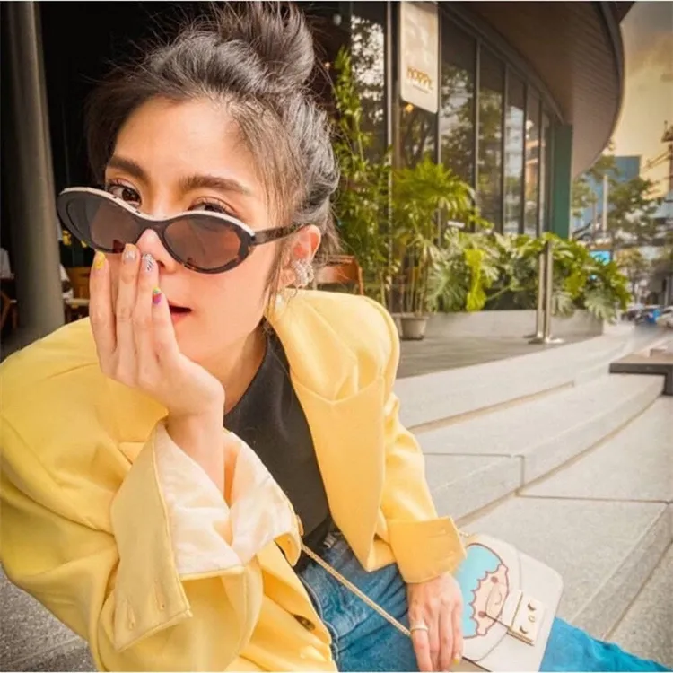 Designer Channel Sunglass Female 5416 Vintage Oval Ins Letter Series Sunglasses_voghion.com