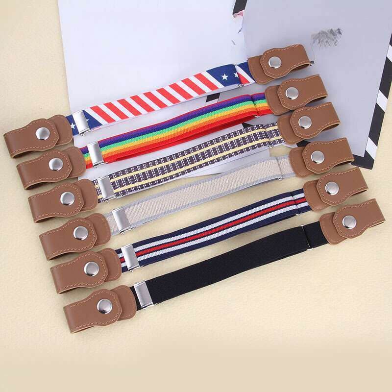 Children's Stretchy Lazy Belt, Baby Button Design, Boys And Girls, Kindergarten Children's Belt_voghion.com
