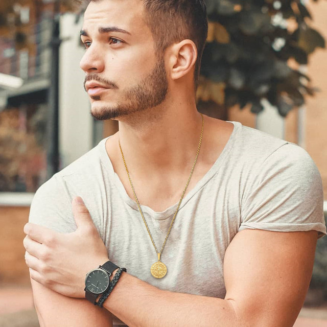 Collana a strati da uomo con ciondolo a forma di bussola nautica da viaggio, gioielli alla moda, molto venduta_voghion.com