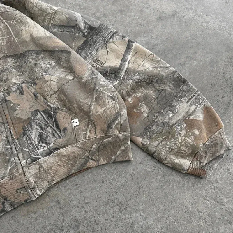 Hip Hop Street Clothing Zipper Women Camo Pattern Hoodie Y2K Haruku Men and Sports Shirt Fashion Casual Top 240619_voghion.com