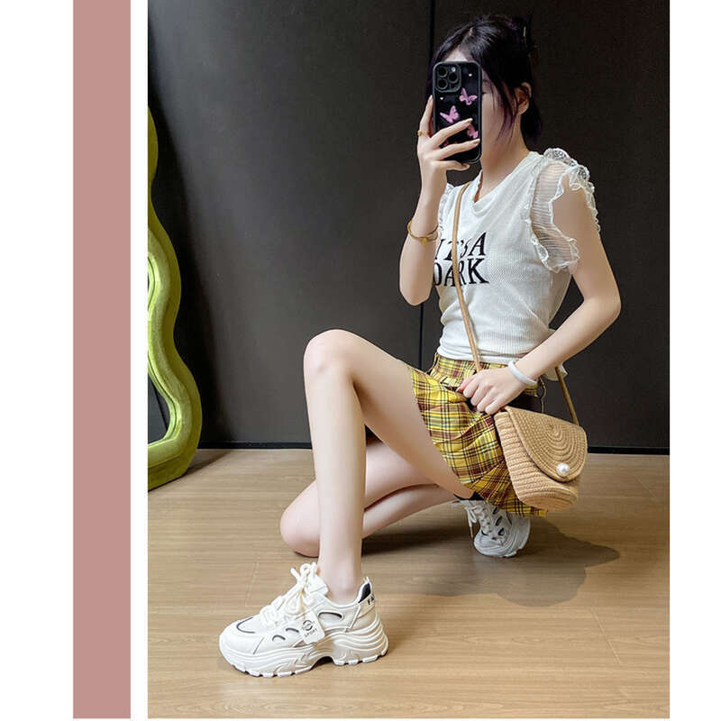 Ins koreansk version New Dad For Women 2025 Forår Student Sports Løbesko med tyk sål og øget_voghion.com