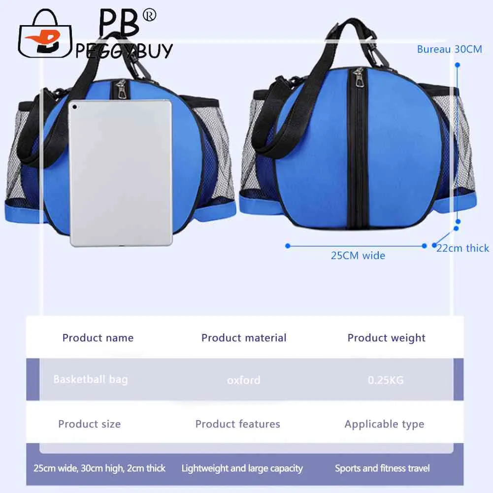 Outdoor Sports Shoulder Soccer Bags Training Equipment Storage Mesh Side Two-way Open Ball Bag Volleyball Basketball_voghion.com