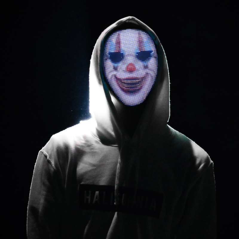 Mască iluminată cu LED cu Bluetooth programabilă, mască de petrecere personalizată DIY, mascarada, petrecere cosplay, mască cool, cadouri de Crăciun_voghion.com