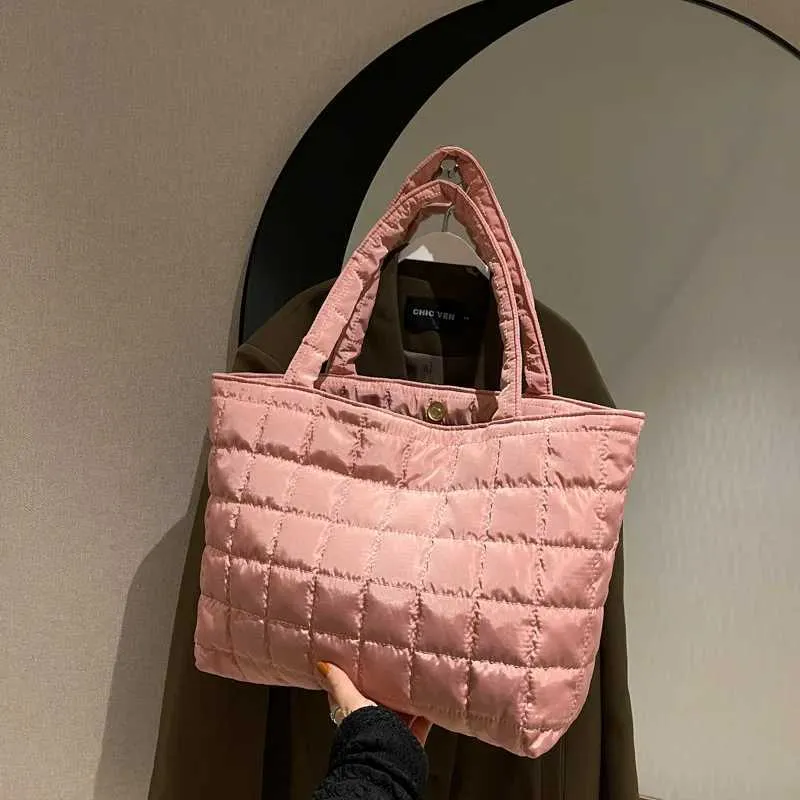 Winter New Waterproof Space Cotton Shoulder For Women Large Capacity Handbag Shopping Tote Lady Crossbody Bag_voghion.com