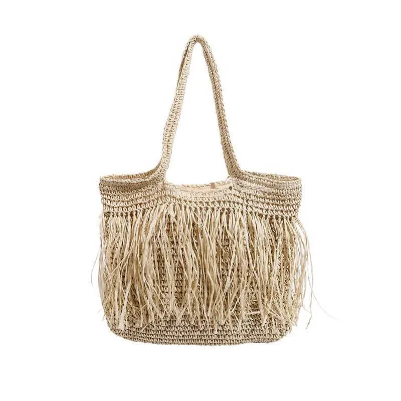 Sac de créateur Sac à bandoulière décontracté de haute qualité Str tissé grande capacité solide femme 2024 été chaud selg voyage en bord de mer_voghion.com