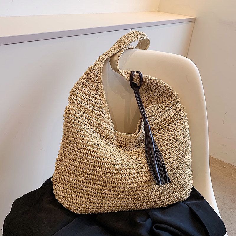 Neu Sommer Frauen Reise Stroh Taschen Rattan Schulter Crossbdoy Handarbeit Gewebt Strand Tasche Weiblichen Große_voghion.com
