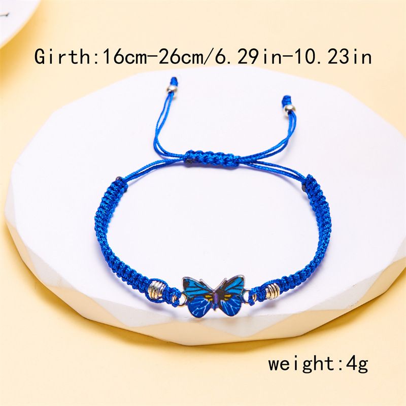 Antieke handgeweven vlinderarmband voor dames in retrostijl, eenvoudig en veelzijdig, verstelbare handgeknoopte sieraden_voghion.com