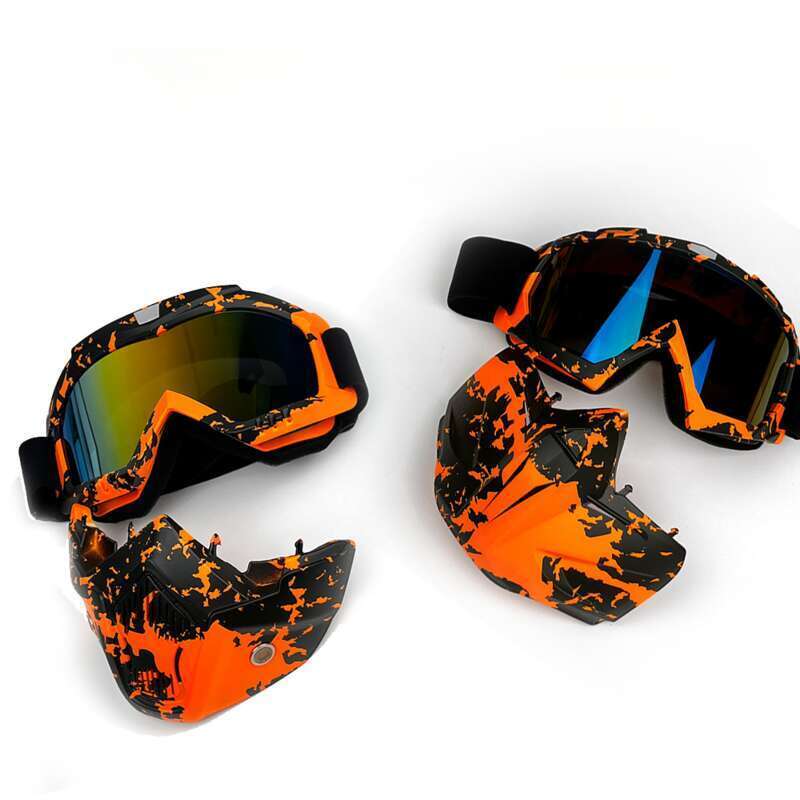 Motosiklet Kar UV400 Açık Hava Bisiklet Erkekler Rüzgar Geçirmez Kum Gözlüğü Kask Yüz Maskesi_voghion.com
