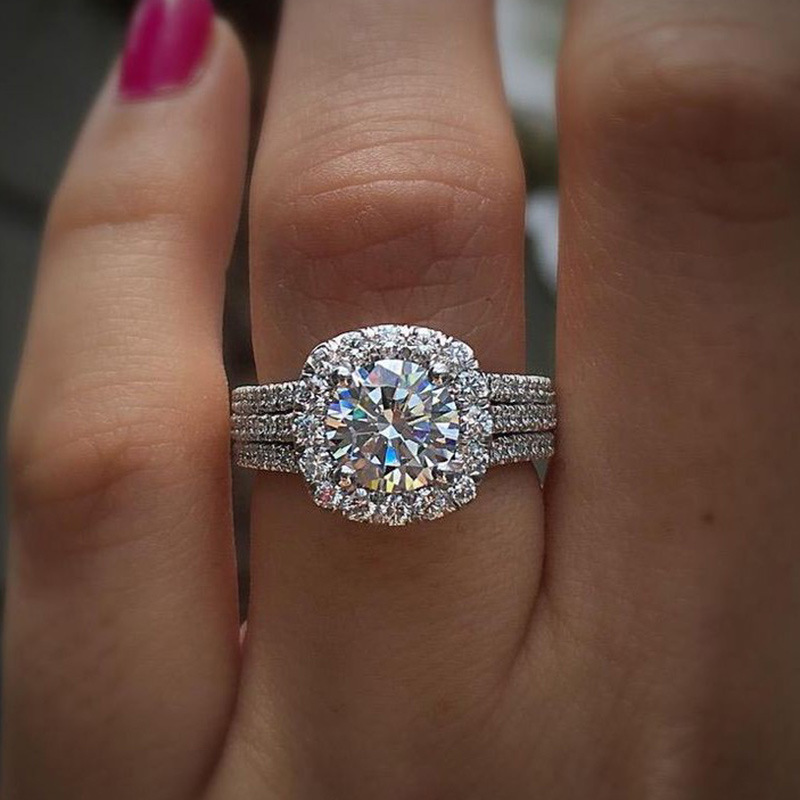Nouvelle mode de Cao Shi bague de bijoux en cuivre Zircon plein de diamants