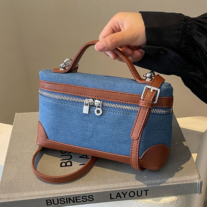 Cowboy Canvas Lunchbox High-End Feeg, Nische, mittelalterliche Unterarmtasche, große Kapazität Einzelschulter Crossbody Damen_voghion.com