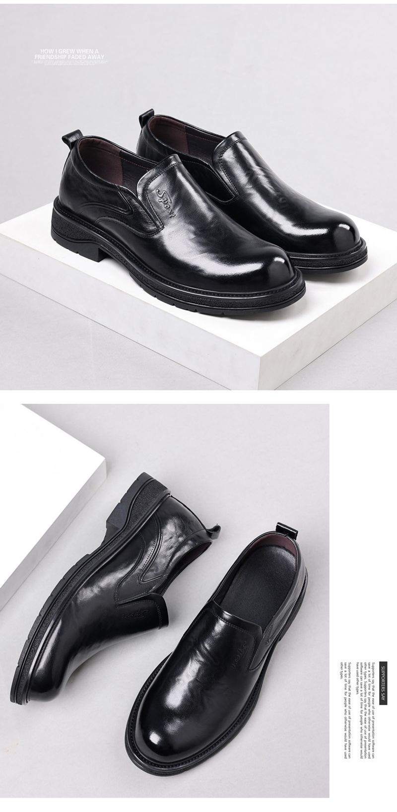Herren Business Casual Big Head Herren Lederschuhe mit dicker Sohle_voghion.com