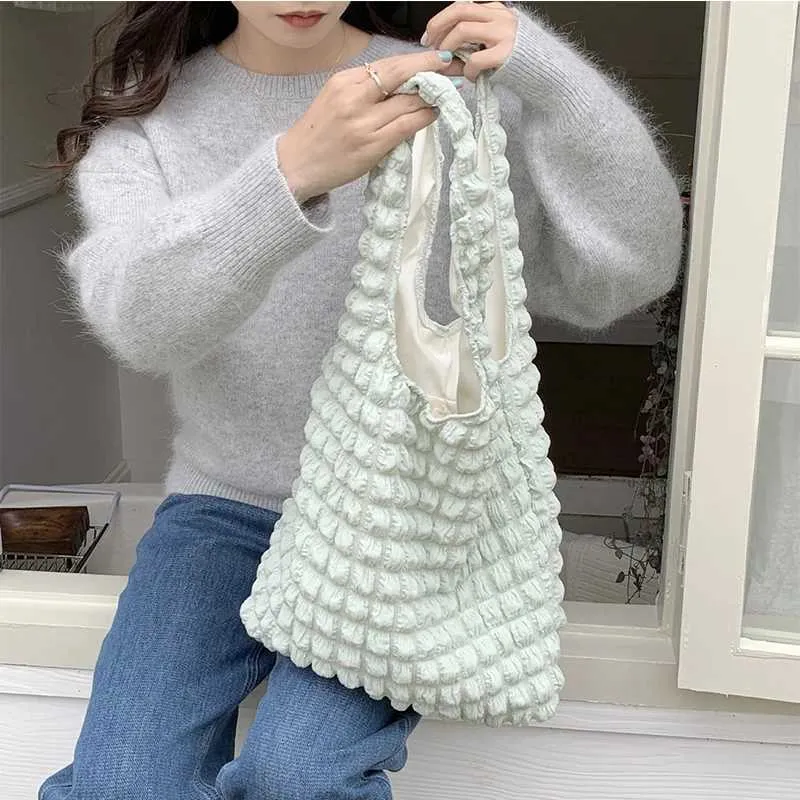 Ydlns Été Plissé Nuage Femelle Bonbon Couleur Grande Capacité Sac À Bandoulière Sacs À Main Shopping Filles Pochette Fourre-Tout_voghion.com