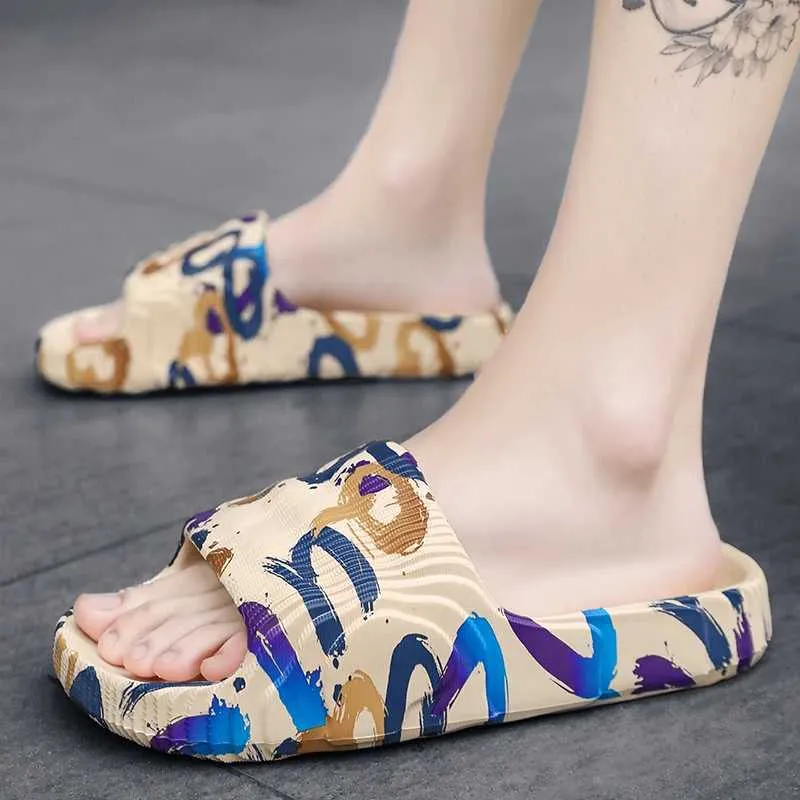 Sommar Herrskor Tofflor Strand Utomhus Platta Flip Ps Casual Sandaler Hushåll EVA Halkfria Slides Dam_voghion.com