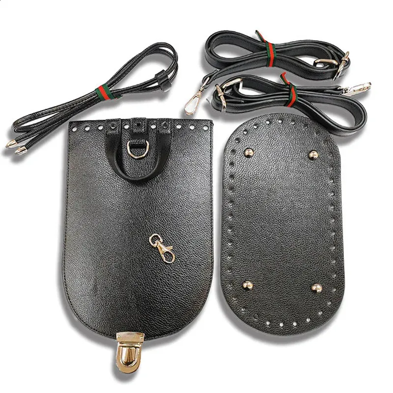 1 tracolla per borsa fatta a mano, set di fondi in pelle intrecciata con accessori hardware per zaino fai da te 240725_voghion.com