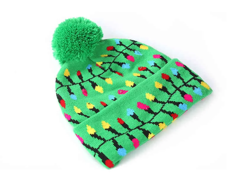 hats Scarves Sets Ball Caps Led Knitted Beanie Light Up Illuminate Warm Hat For Kid Adults Year Christmas Decoration_voghion.com