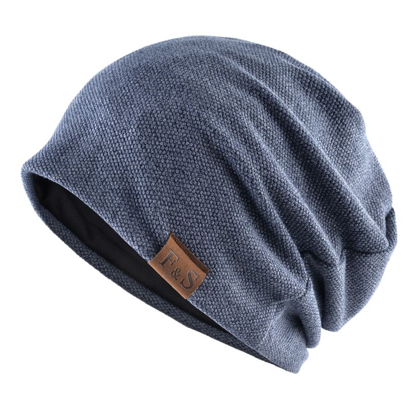 Unisex Spring Autumn Pullover Casual Loose Knitted FS Leather Label Winter Men And Women With Veet Outdoor Baotou Hat_voghion.com
