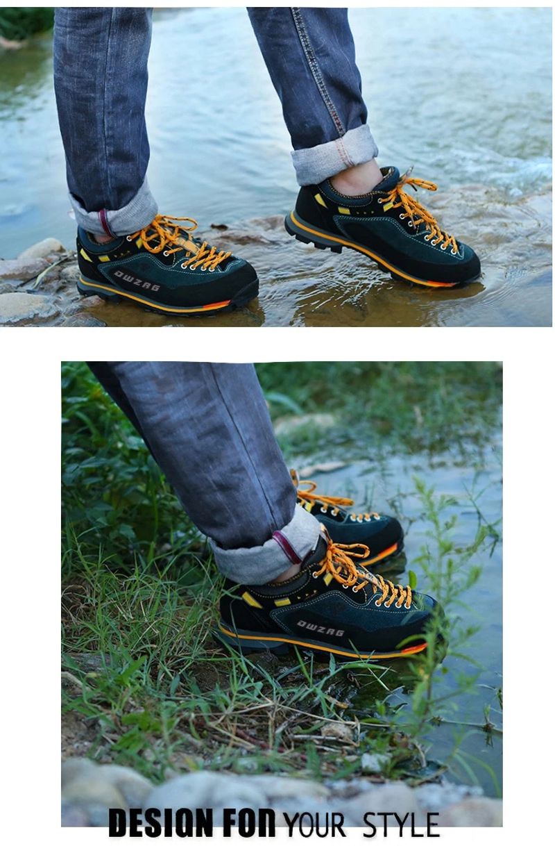 Waterproof Hiking Men's Climbing Shoes Anti-collision Fashion Outdoor Casual Lace-up Sneakers_voghion.com