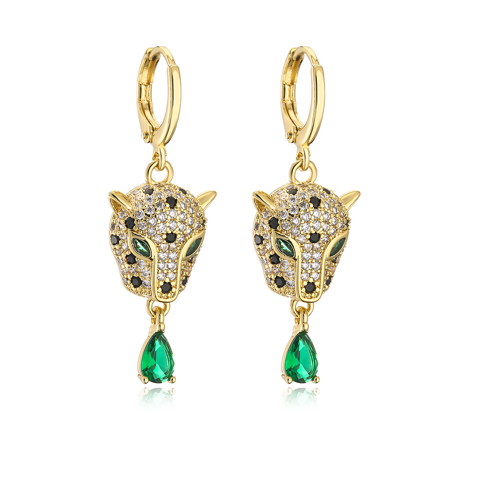Leopard Drop Earrings Gold Plated Personality Jewellery For Women_voghion.com