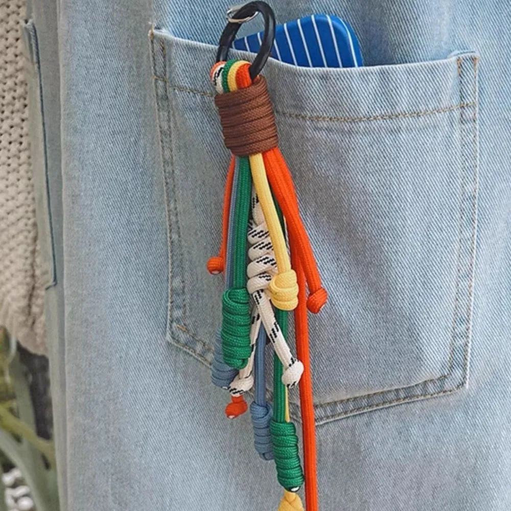 Korean Stylish Rainbow Rope Pendant Chain Jewelry Strap Handmade Landyard Accessrioes Keyring Bag Women Phone Hanging_voghion.com