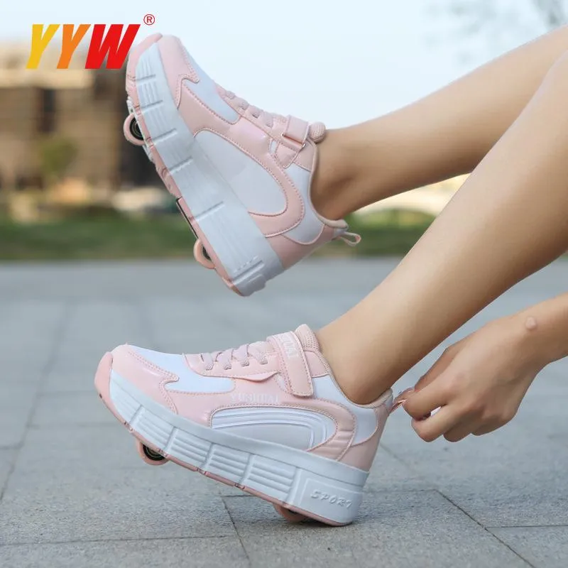 Adult Children Roller Skates Men Double Wheel Skate Tennis Shoes Walking shoe Sneakers Rollers_voghion.com