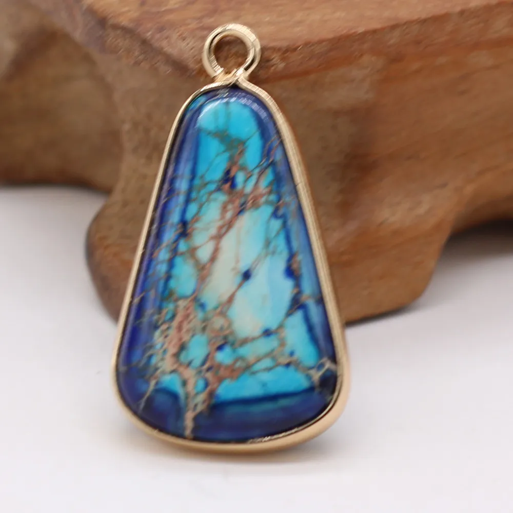 Collane con ciondolo Pietre semipreziose naturali Una varietà di Phnom Penh Trapezoidale Boutique Creazione fai da te Moda Charm_voghion.com