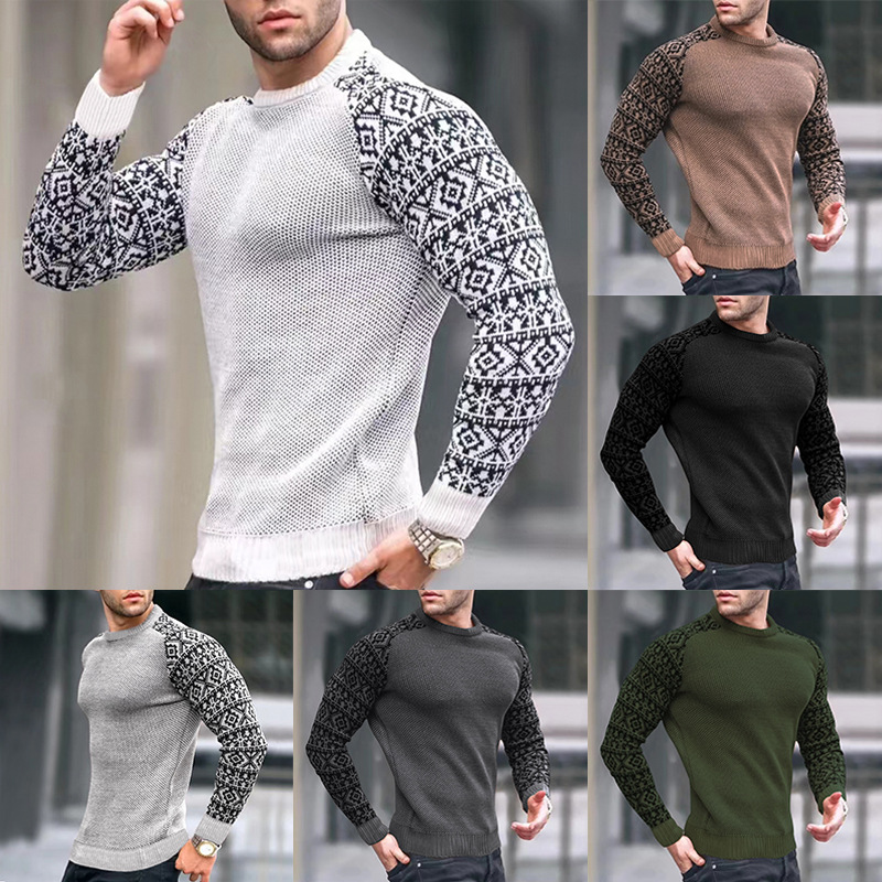 Unterhemd Herbst Waffel Langarm Herren T-Shirt Casual Pullover Strickpullover_voghion.com