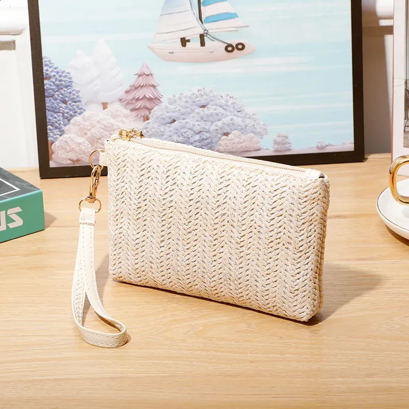 Mode Damen Armband Weben Tasche Frauen Täglich Geld Telefon Kupplung Stroh Woven Geldbörse Sommer Strand Brieftasche Bolsa_voghion.com