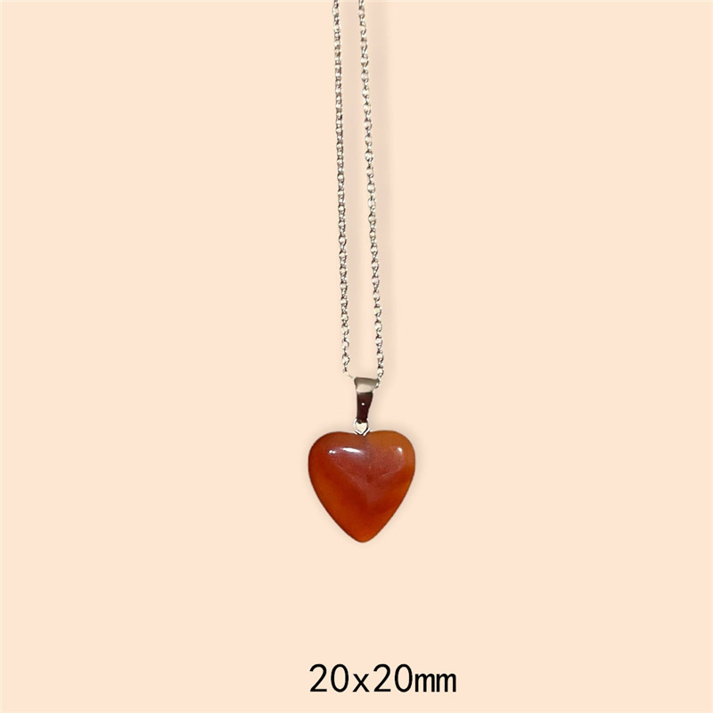 Colliers Pendentif en pierre de quartz rouge Collier en forme de croissant de lune_voghion.com