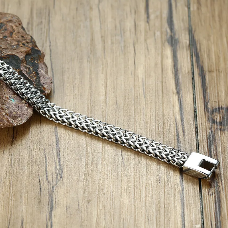 Braccialetti con ciondoli Tigrade da uomo in acciaio inossidabile, con catena intrecciata, colore argento/oro/nero_voghion.com