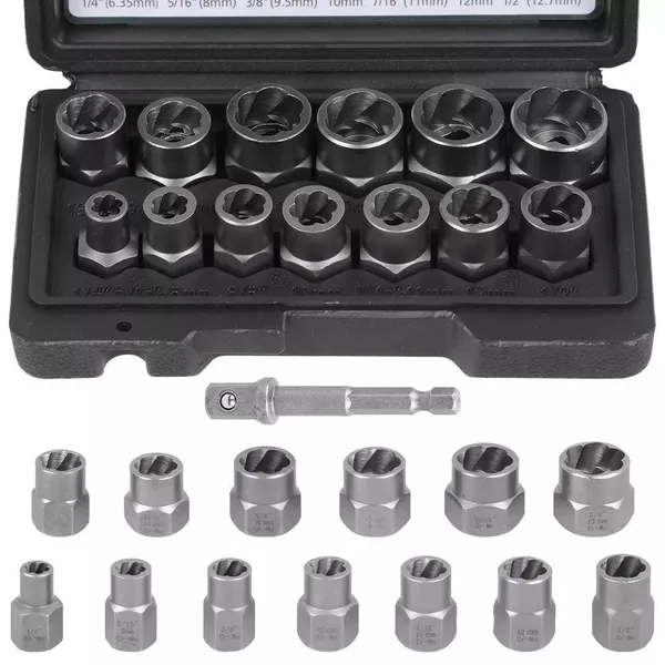 Kit de 14 manchons filetés inversés pour douilles coulissantes, extracteur de douilles filetées inversées pour écrous [Boîte noire]_voghion.com