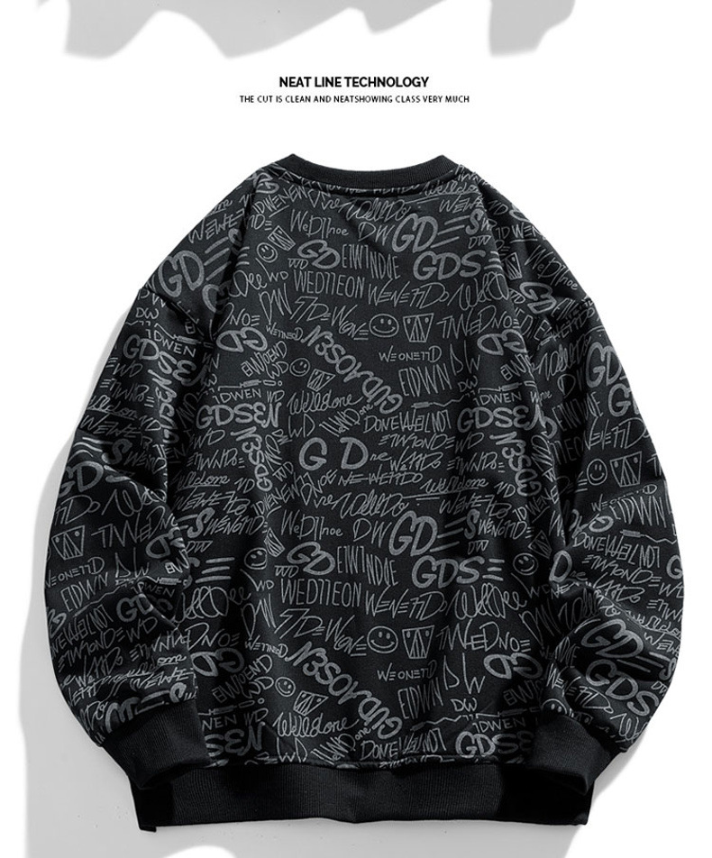 Nuovi abiti sportivi e per il tempo libero da uomo 2024 primavera e autunno marchio di tendenza Felpa girocollo a maniche lunghe alla moda in stile coreano con lettere intere_voghion.com