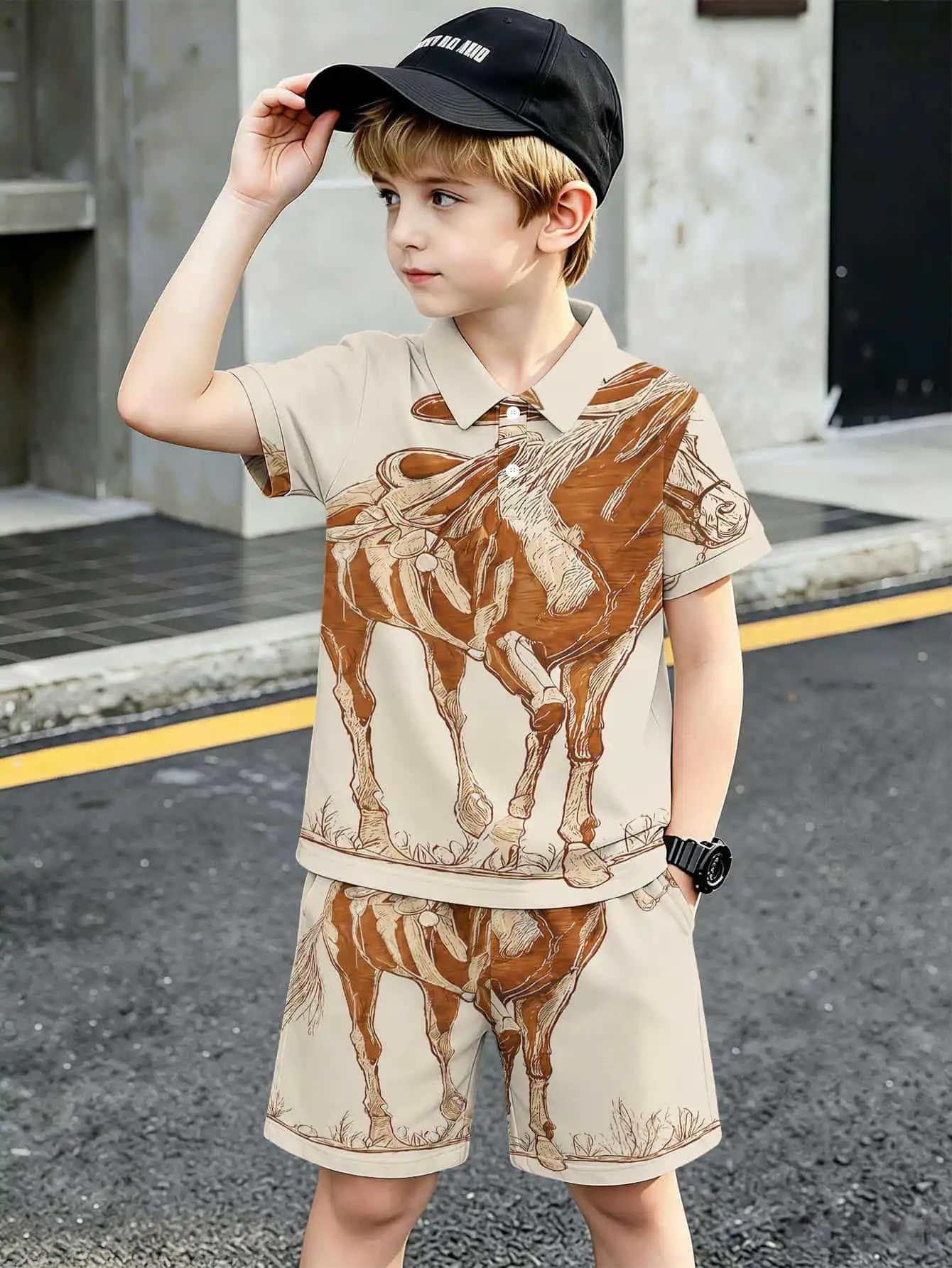 Boys Polo And Shorts Set Quick Dry Summer Outfit For Boys_voghion.com