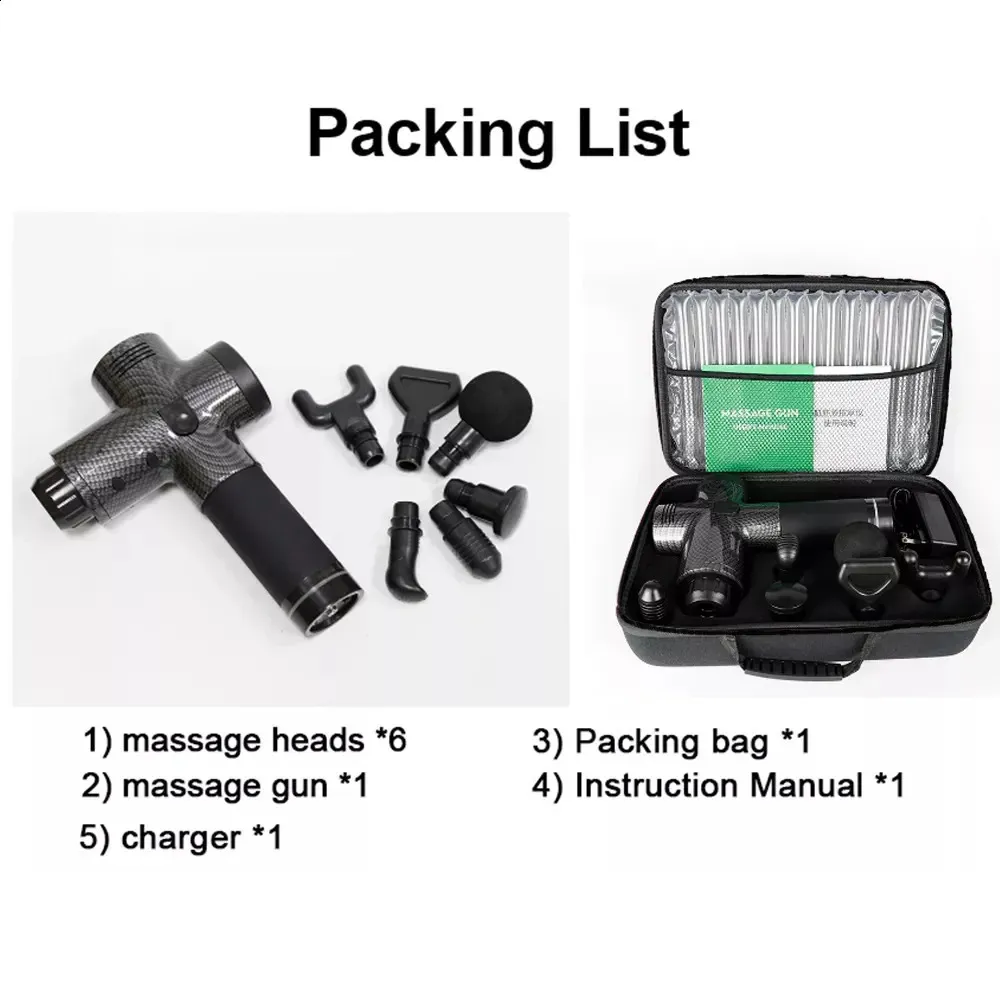 Fascial Massage Gun Electric Percussion Pistol Massager Body Neck Back Deep Tissue Muscle Relaxation Pain Relief Fiess_voghion.com