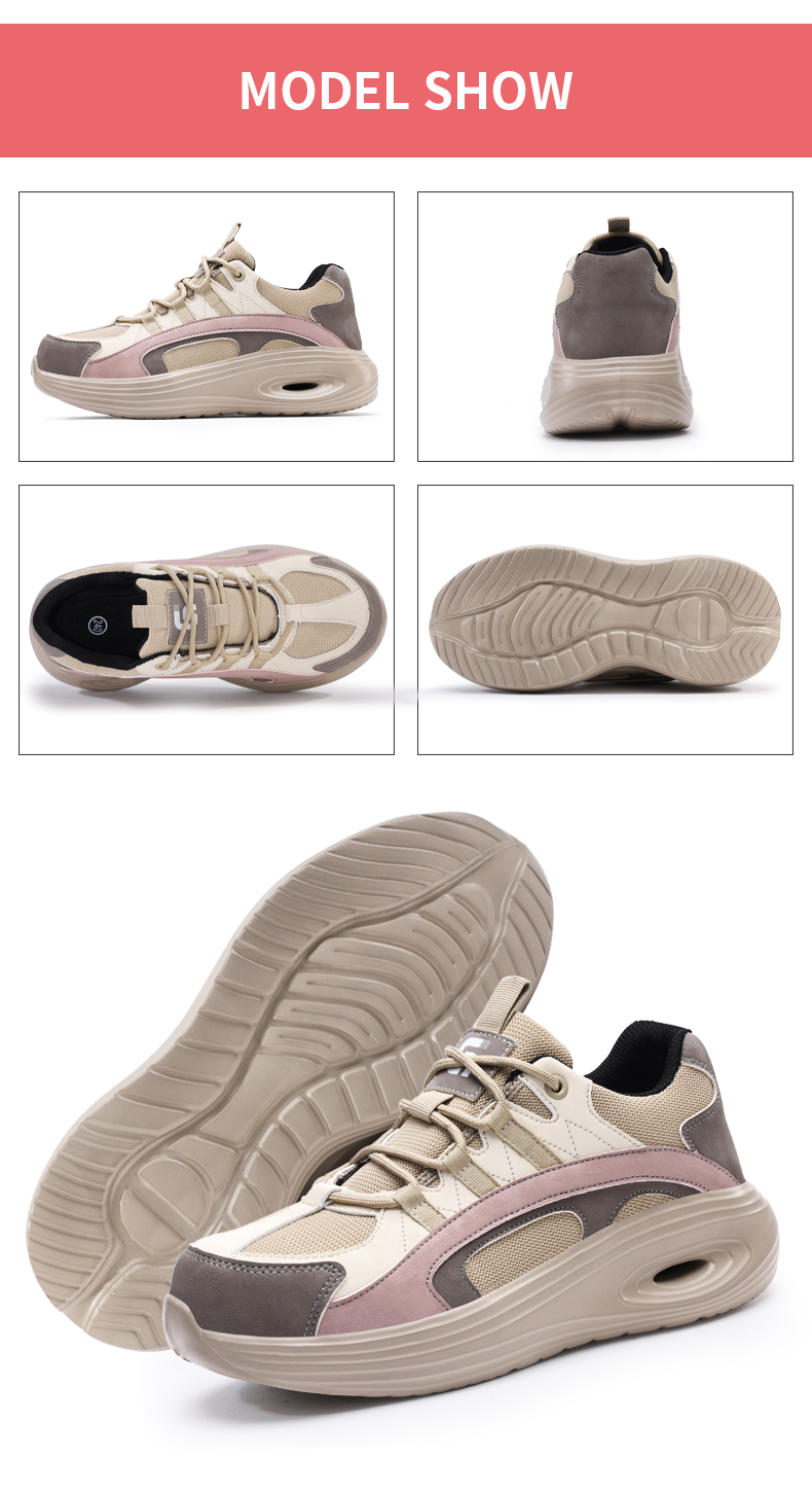 Scarpe antinfortunistiche GUYISA da donna con punta in acciaio, scarpe da lavoro leggere e morbide F129_voghion.com