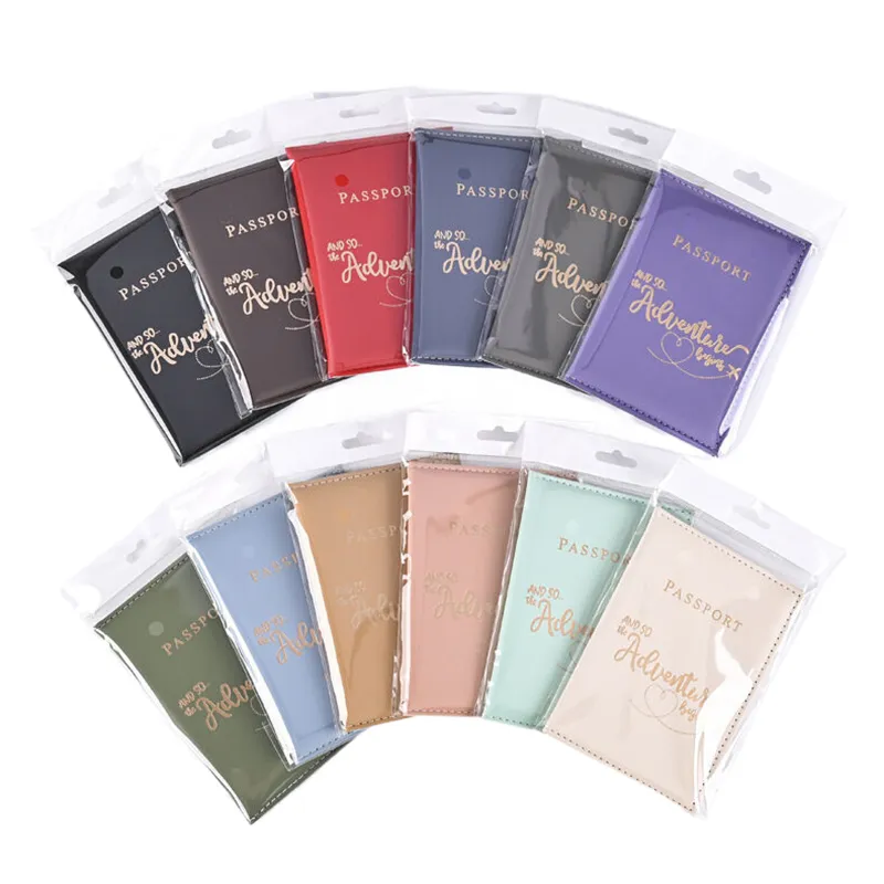 1 STÜCKE Abdeckung Tasche Für Frauen Männer Pu Leathaer Mode Reisepasshülle Fall ID Name Visitenkarten Schutztasche_voghion.com