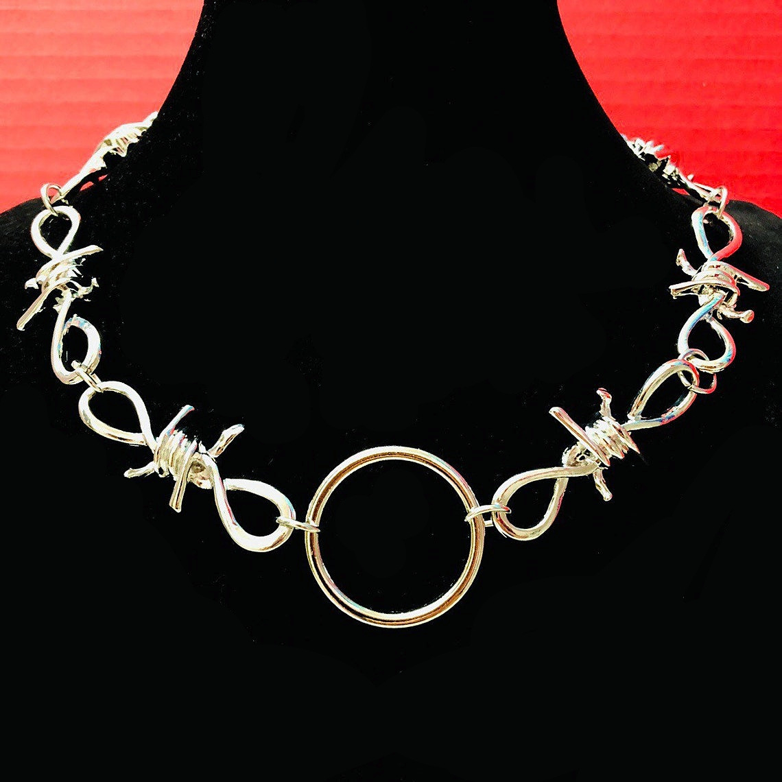 Halsketten Punk O-Ring Stacheldraht Choke Halskette_voghion.com