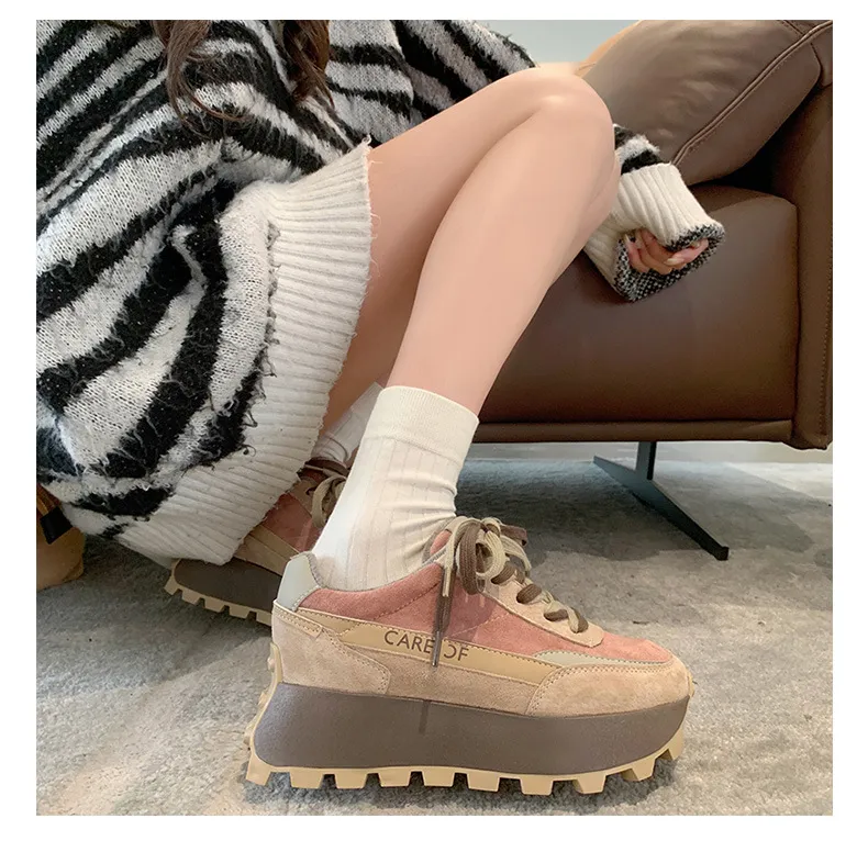 Matsuke Heel Semelle épaisse Mesh Respirant Sport Confortable Léger Polyvalent À La Mode Femmes Casual Dad Chaussures_voghion.com