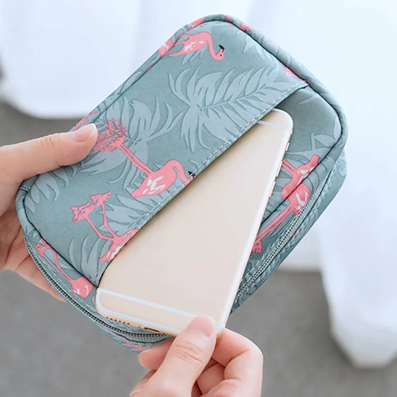 Mini Flamingo Solid Color Travel Toiletry Storage Cactus Beauty Makeup Cosmetic Bag Organizer Special Offer_voghion.com