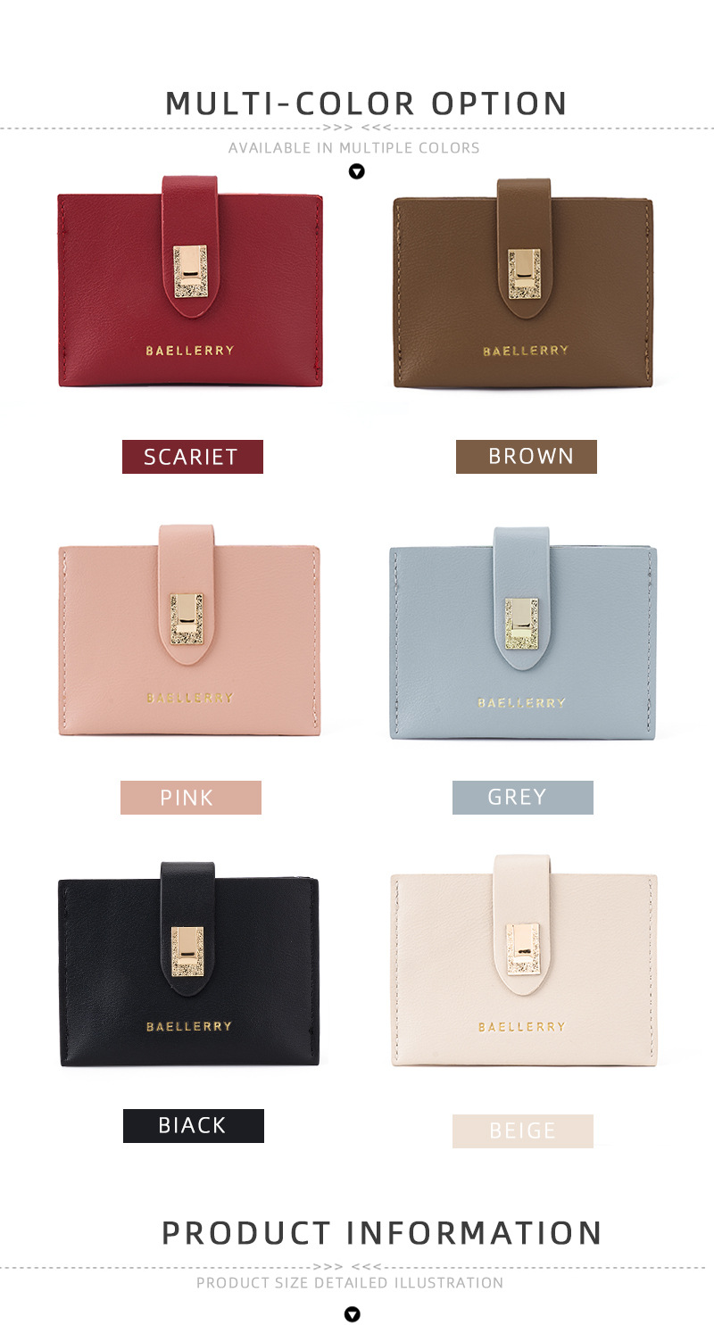 Baellerry new ladies card holder Korean style fashion buckle coin purse versatile light and compact wallet wholesale_voghion.com