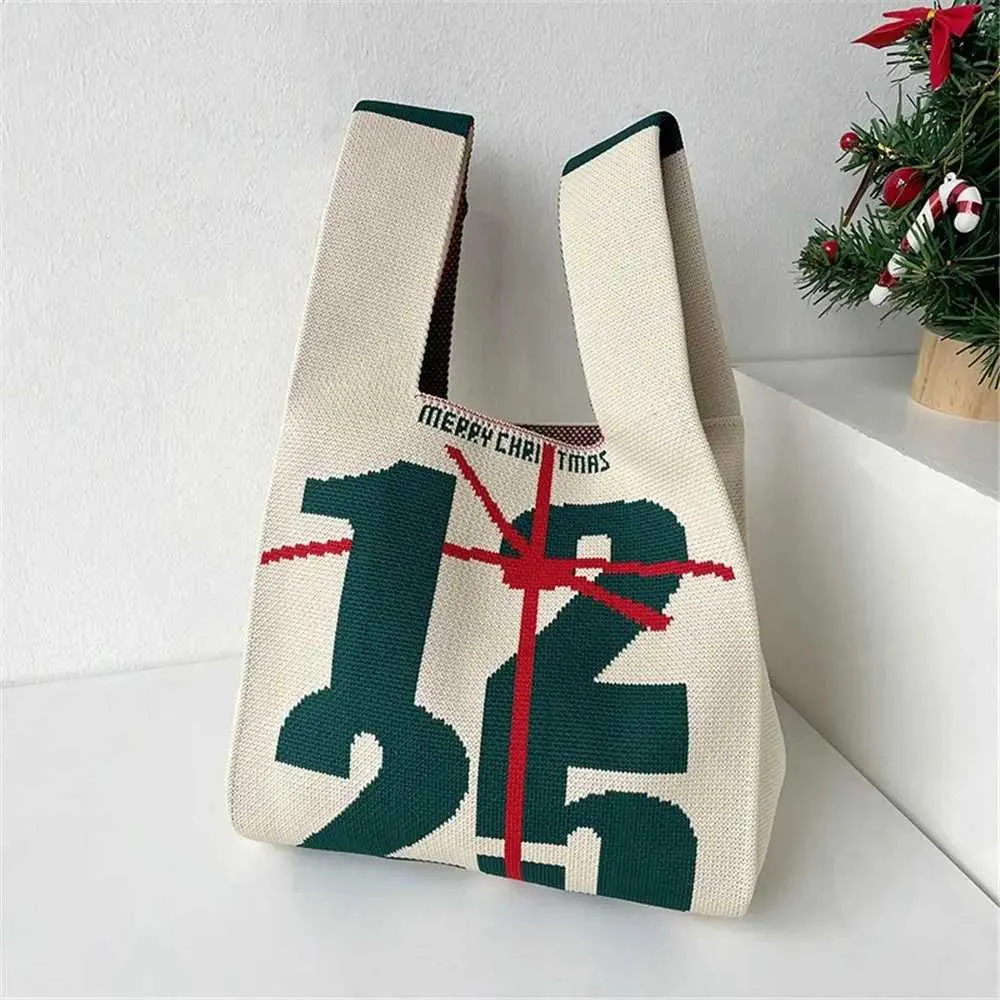 Geantă de mână reutilizabilă, tricotată manual cu nod, pentru încheietura mâinii, pentru fete, Y241106_voghion.com