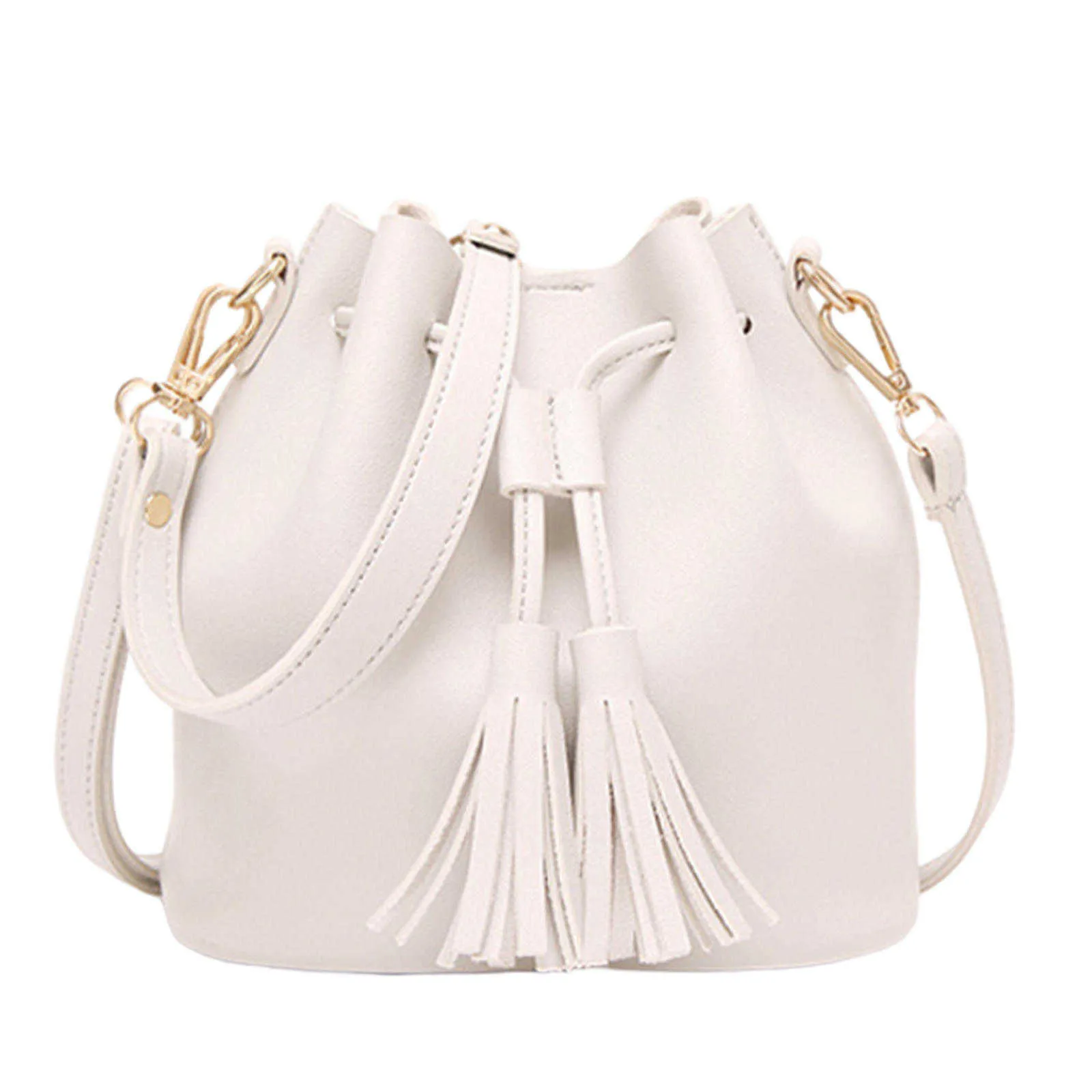 Womens Bucket Hobo Drstring Shoulder Ladies Handbags PU Leather Satchel 2 Way Bag for Winter FemaleC241104_voghion.com