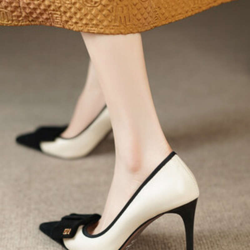 Francês fino salto alto feminino, 2024 novo estilo pequeno perfumado_voghion.com