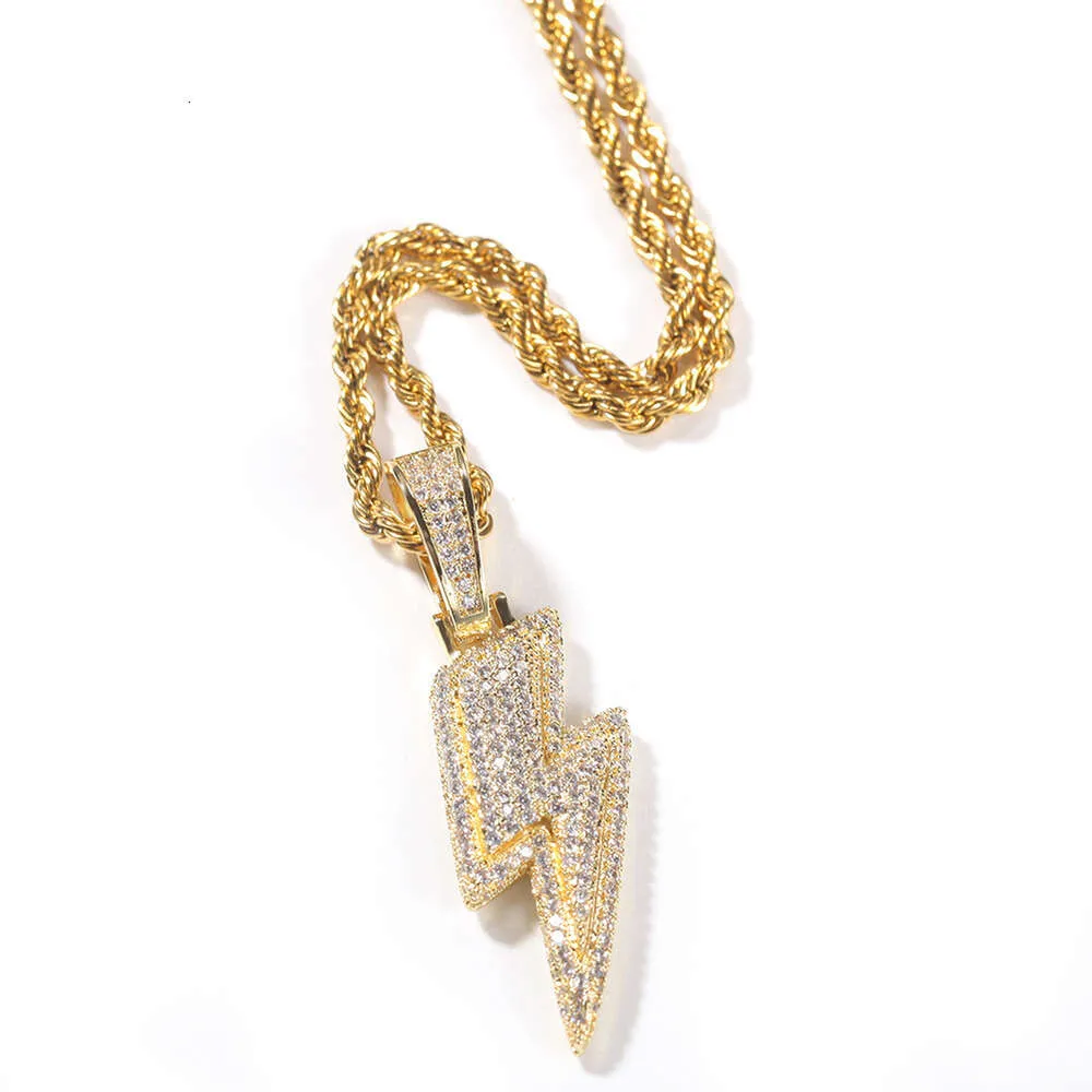 Collana con pendente fulmine moissanite oro argento sterling_voghion.com
