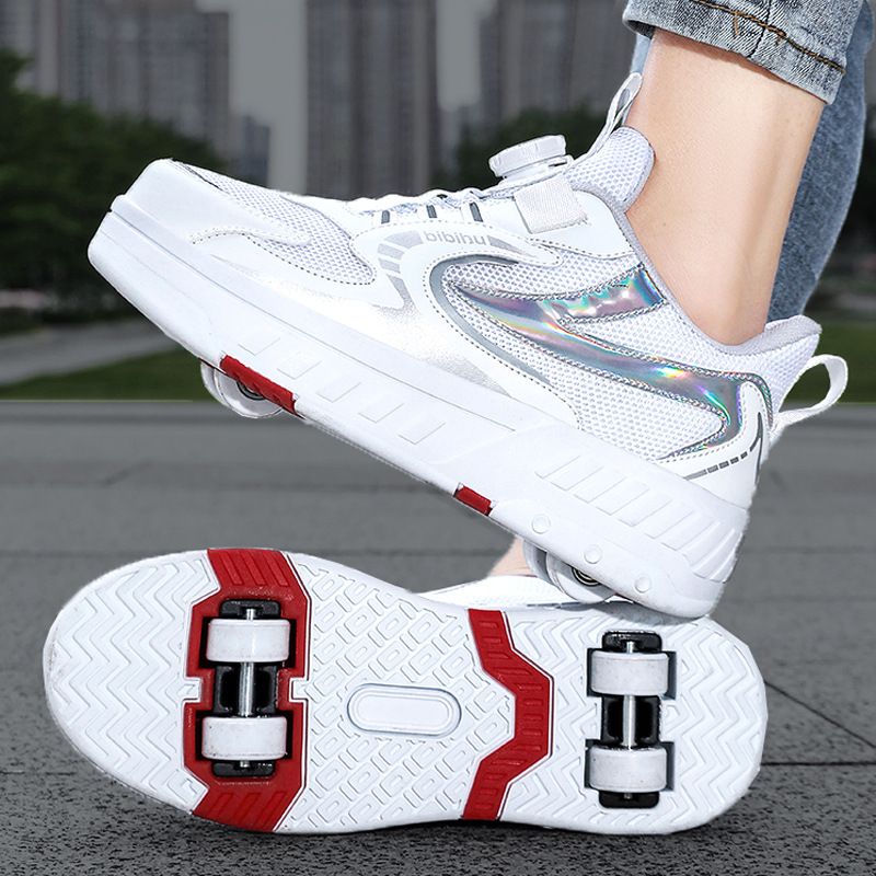 Mother&Kids Four-wheeled children's Boy student roller skates invisible shrinkage deformation_voghion.com