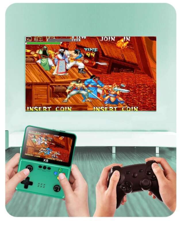 New 2024 Handheld Joystick Large Screen Nostalgic Childhood Dual Machine Rechargeable Arcade Premium Game Console_voghion.com