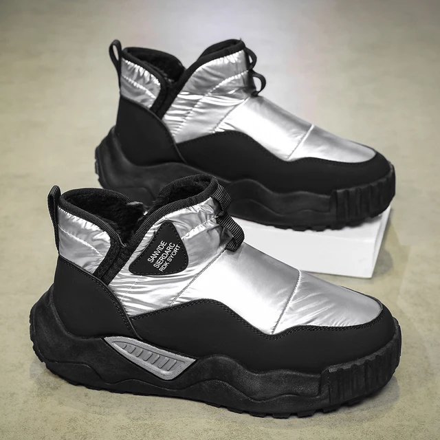 Moda Plataforma Botas de Motocicleta de Neve de Inverno Masculina para Sapatos Casuais ao Ar Livre Tênis Masculinos Tênis Grossos_voghion.com