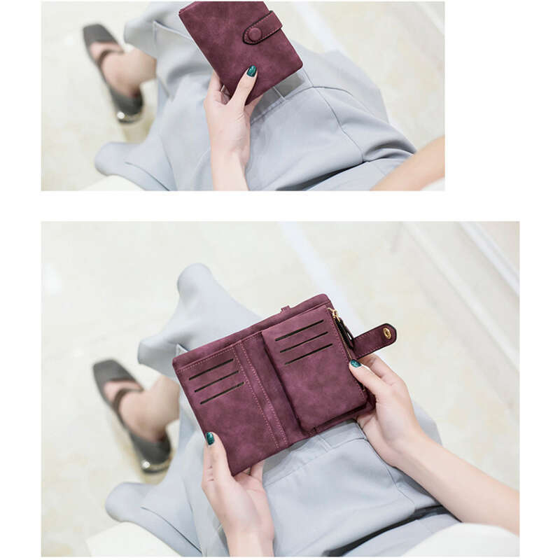 Frosted Short Korean Students Small Fresh Cute Wallet_voghion.com