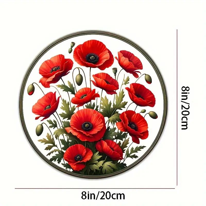 Scarlet Blooms Suncatcher - 8" Acrylic Floral Art. Springtime Decor For Porch Or Heartfelt Mother's Day Gift._voghion.com
