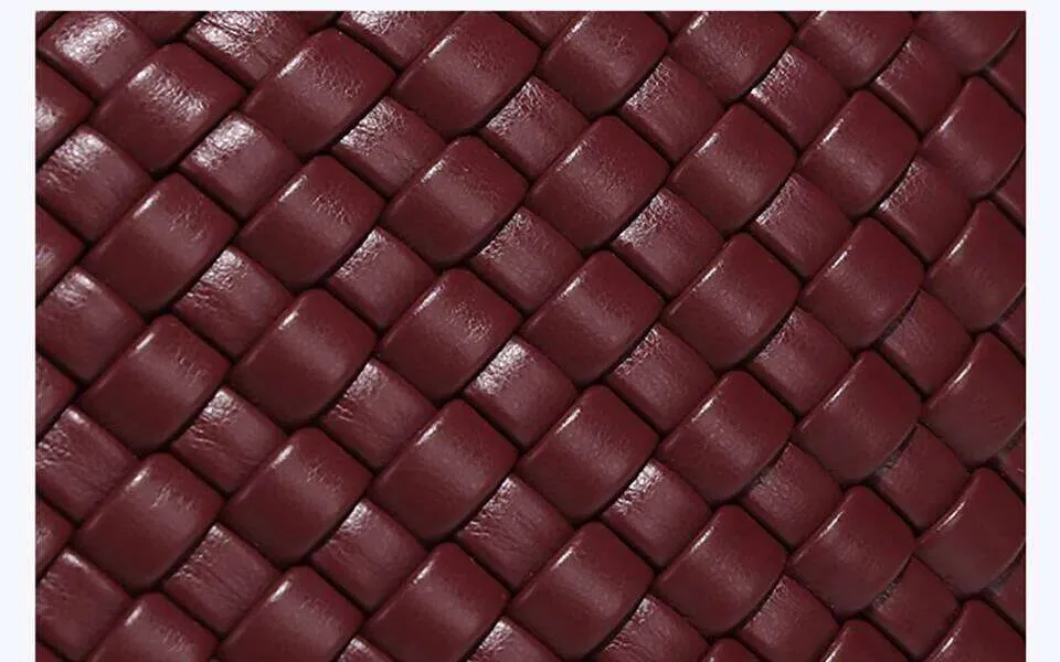 Borsa a tracolla intrecciata da donna, semplice e dal tocco avanzato, in materiale PU, borsa hobo_voghion.com